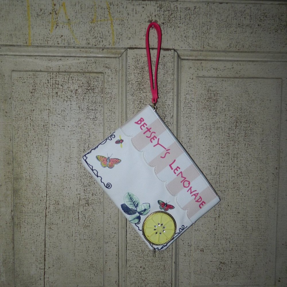 Betsey Johnson Lemonade Zipper Clutch Pouch